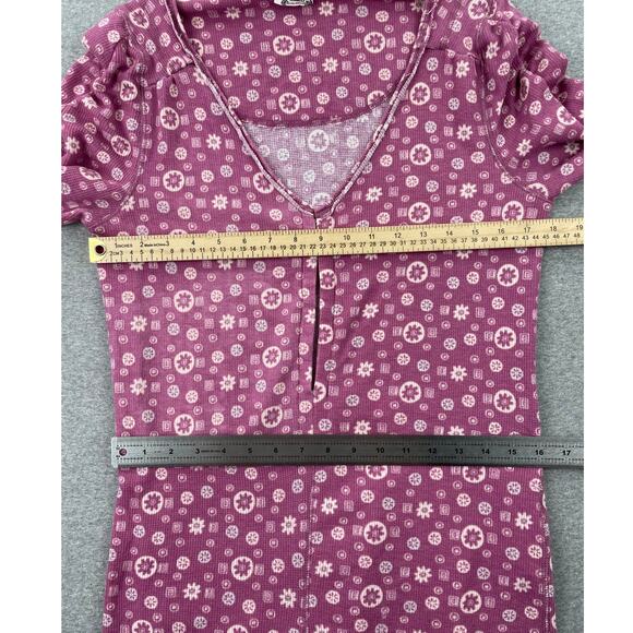 Free People Home Alone Long Johns Womens L Pink Sweet Combo Pajamas Cottagecore - Picture 7 of 16